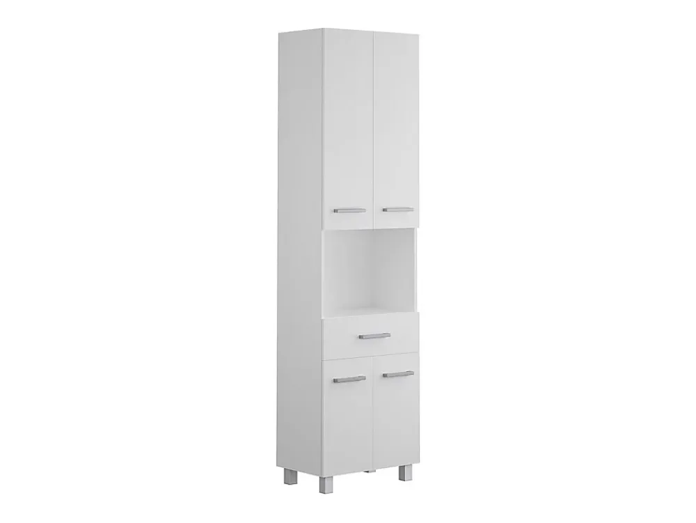 Vente-unique Colonne de salle de bain sur pied - 180 cm - Blanc - MINELA