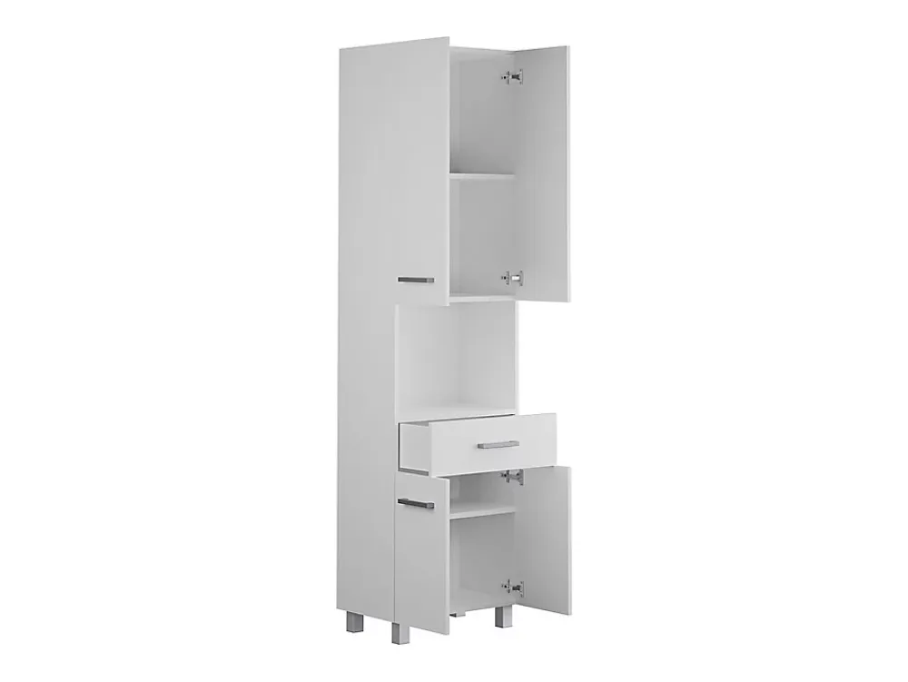 Vente-unique Colonne de salle de bain sur pied - 180 cm - Blanc - MINELA