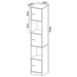Colonne de salle de bain - Anne - Blanc - 180 x 33 x 30 cm
