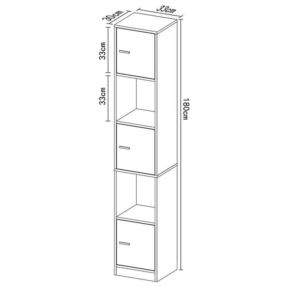 Colonne de salle de bain - Anne - Blanc - 180 x 33 x 30 cm