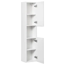 Meublorama Colonne de salle de bain VANO 2 portes et 1 niche Blanc alpin L30 x H140 x P25 cm Meuble suspendu