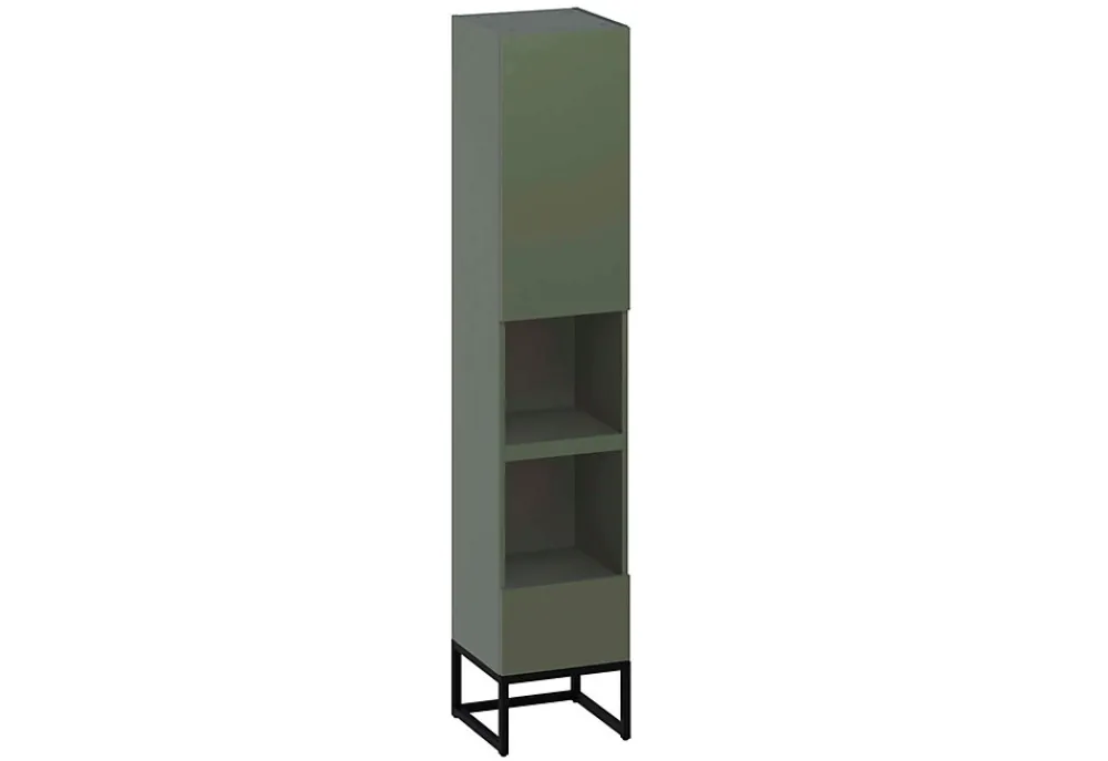 Colonne De Salle De Bains|Meuble De Salle De Bains Faible Profondeur|T-Bath Colonne de salle de bain SPA 1 porte 1 tiroir 180x35x35 cm vert