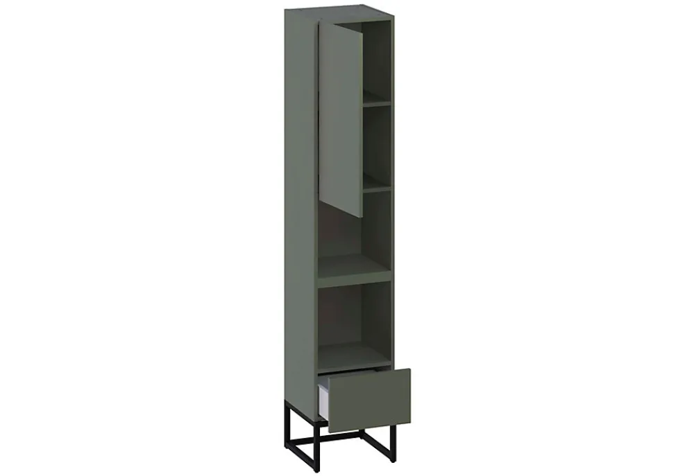Colonne De Salle De Bains|Meuble De Salle De Bains Faible Profondeur|T-Bath Colonne de salle de bain SPA 1 porte 1 tiroir 180x35x35 cm vert