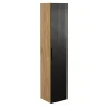 Colonne De Salle De Bains|Meublorama Colonne de salle de bain VELNIA 1 porte H170 cm Coloris chene clair et noir Meuble suspendu