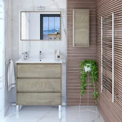 Meuble De Salle De Bains Faible Profondeur|Colonne De Salle De Bains|Vs Venta-Stock Colonne de salle de bain Devin 1 porte, couleur Nordik