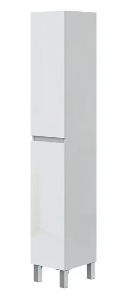 Pegane Colonne de salle de bain avec 2 portes sans poignée coloris blanc - Longueur 30 x Profondeur 35 x Hauteur 182 cm