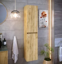 T-Bath Colonne de salle de bain CIMS 2 portes 140x30x27 cm chêne