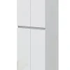 Colonne De Salle De Bains|Pegane Colonne de salle de bain avec 4 portes sans poignée coloris blanc - Longueur 60 x Profondeur 35 x Hauteur 182 cm