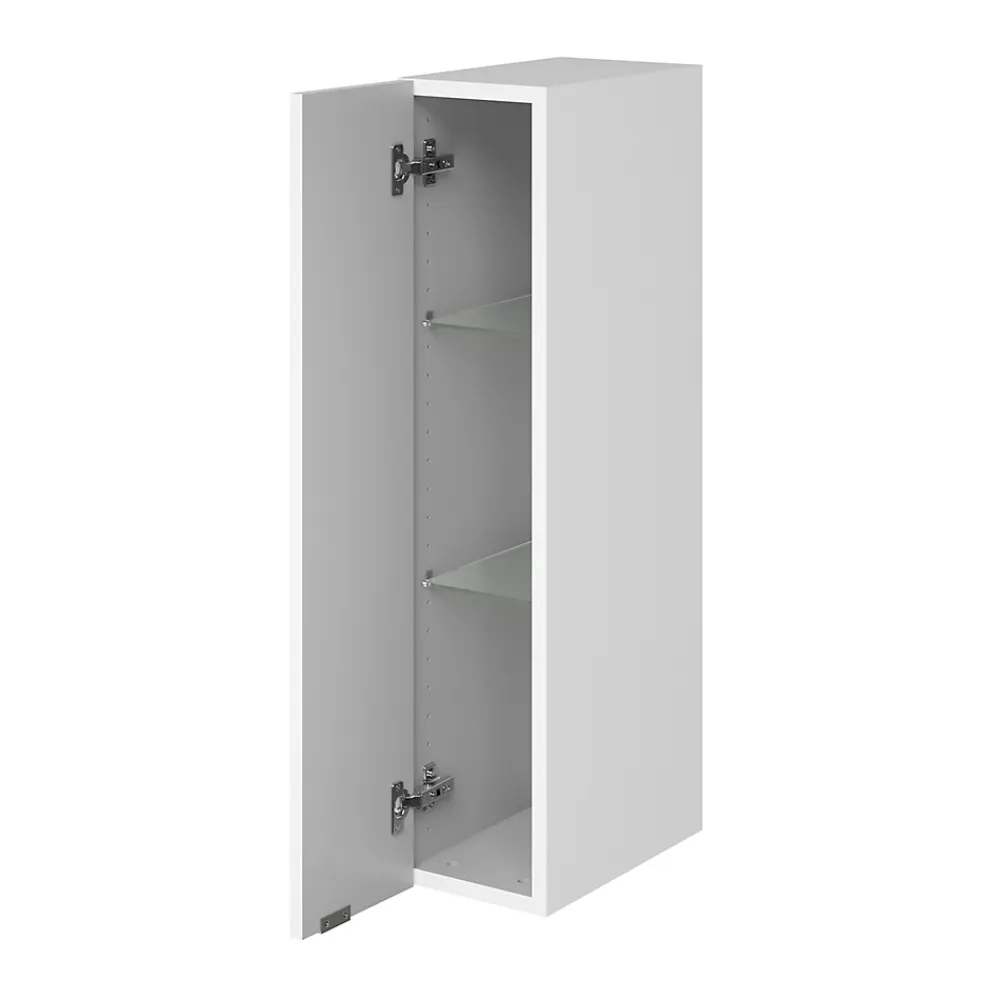 Colonne De Salle De Bains|Meuble De Salle De Bains Faible Profondeur|GoodHome Colonne de salle de bains suspendue faible largeur blanc brillant l.20 x H.90 x P.36 cm, Imandra