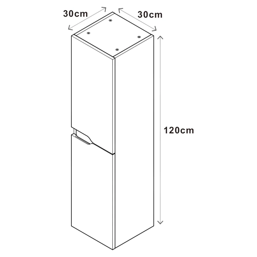 Colonne de salle de bains effet bois 2 portes 1 tiroir l.30 x H.120 x P.30 cm, Tolima