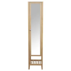 GoodHome Colonne de salle de bains à poser avec miroir placage chêne l.40,2 x H.185 x P.36,1 cm, Perma
