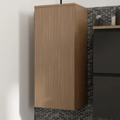 GoodHome Colonne de salle de bains l.35 x H.80 x P.30 cm effet noyer Kentia