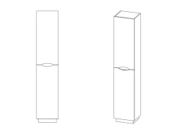 Colonne De Salle De Bains|Meuble De Salle De Bains Faible Profondeur|Ondee Colonne de salle de bains simple à poser H.180 x P. 30 x l.35 cm, blanc, Palermo