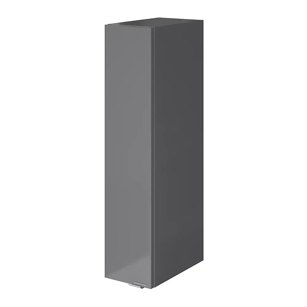 Colonne De Salle De Bains|Meuble De Salle De Bains Faible Profondeur|GoodHome Colonne de salle de bains suspendue faible largeur gris brillant l.20 x H.90 x P.36 cm, Imandra