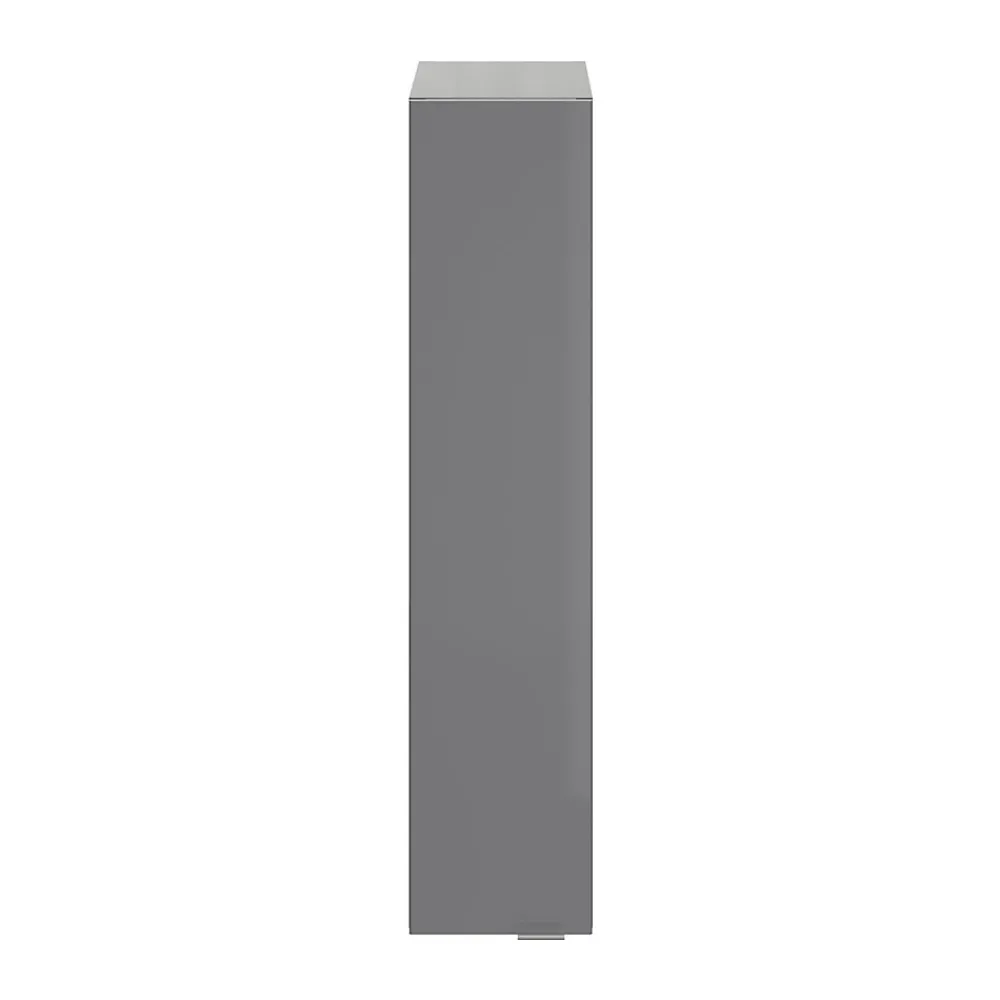 Colonne De Salle De Bains|Meuble De Salle De Bains Faible Profondeur|GoodHome Colonne de salle de bains suspendue faible largeur gris brillant l.20 x H.90 x P.36 cm, Imandra