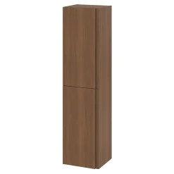 Colonne De Salle De Bains|GoodHome Colonne de salle de bains effet noyer 2 portes l.40 x H.160 x P.36 cm Levanna