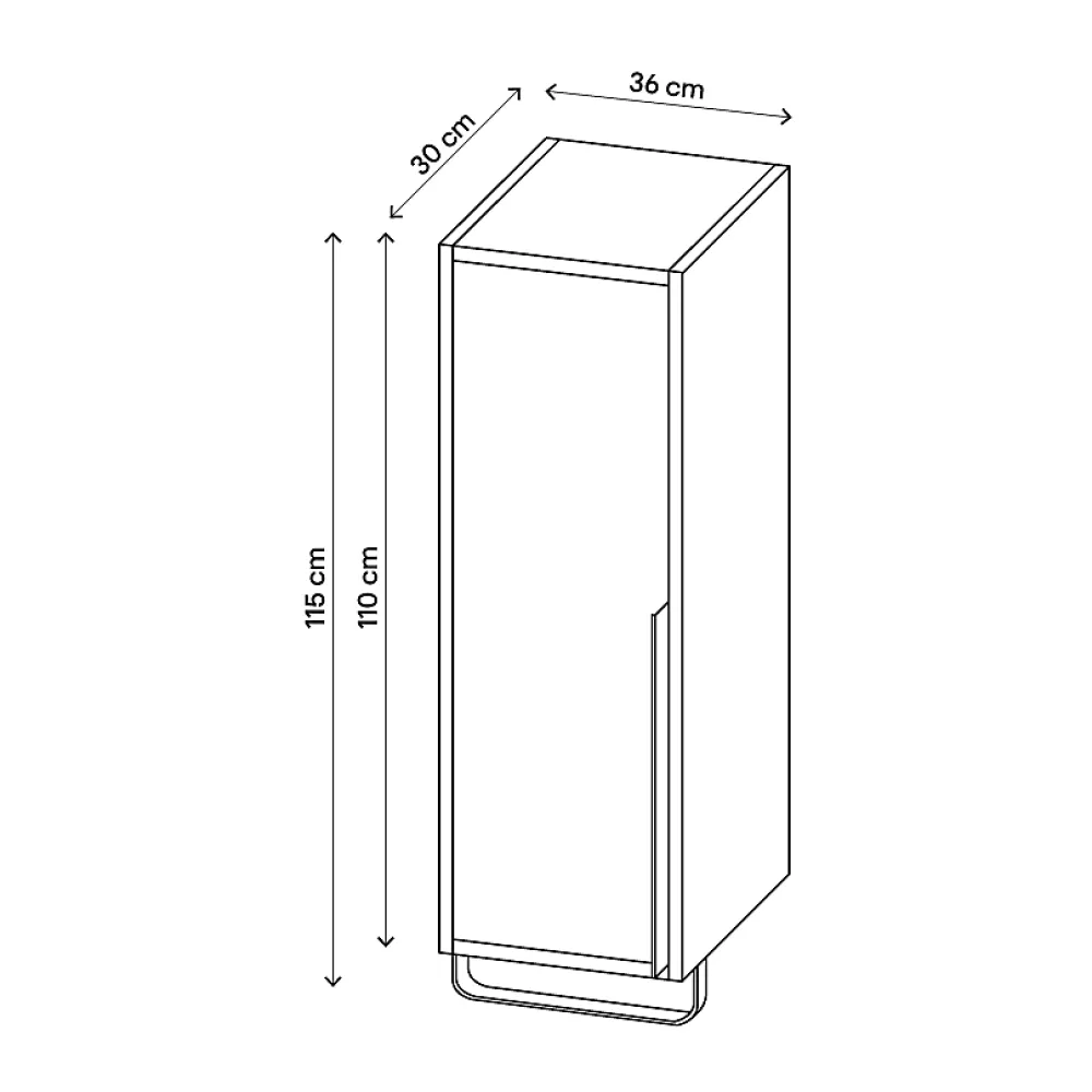 Colonne De Salle De Bains|Meuble De Salle De Bains Faible Profondeur|GoodHome Colonne de salle de bains suspendue avec porte-serviettes effet bois l.36 x H.115 x P.30 cm, Maza