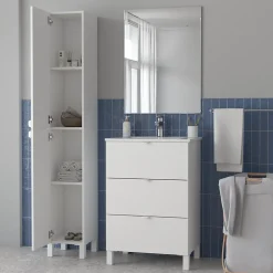 Randal Colonne de salle de bains l.30 x H.176 x P.32 cm 2 portes blanc mat, Otto