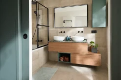 GoodHome Colonne de salle de bains l.35 x H.80 x P.30 cm vert forêt Kentia