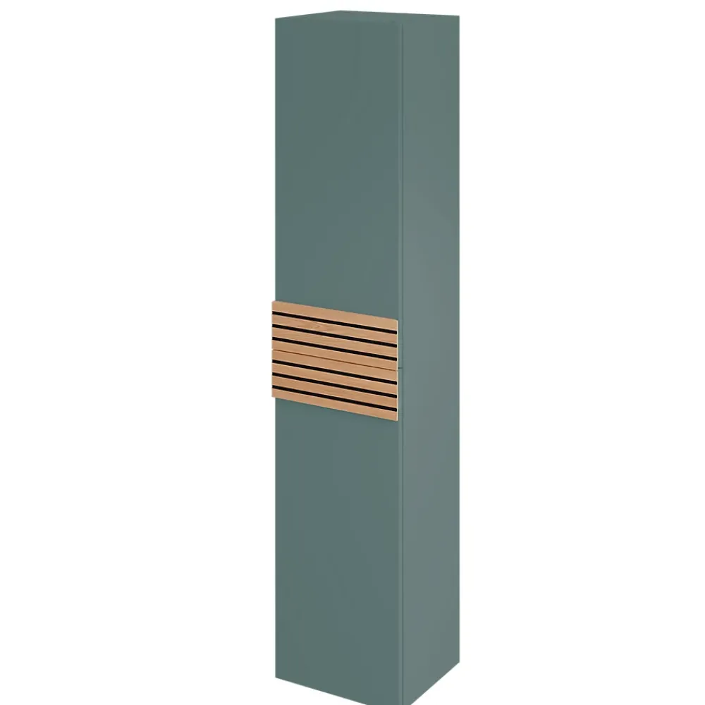 Decotec Colonne de salle de bains à suspendre 2 portes ouverture gauche l.35 x H.160 x P.31,2 cm vert toundra, Archi