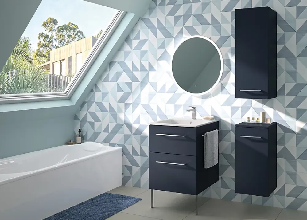 Colonne De Salle De Bains|Geberit Colonne de salle de bains H.85 cm bleu Selva