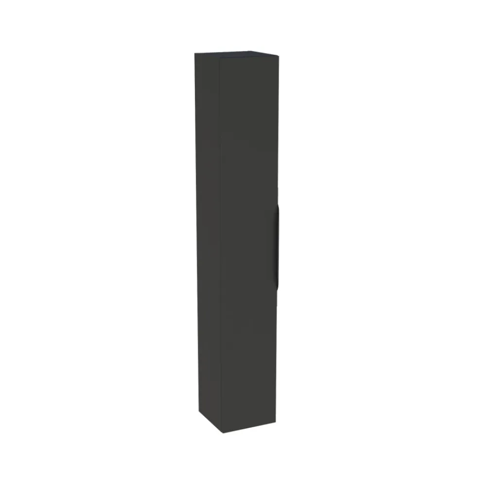 Colonne de salle de bains suspendue 1 porte noir mat l.30 cm x H.183 x P.30 cm, Pamili