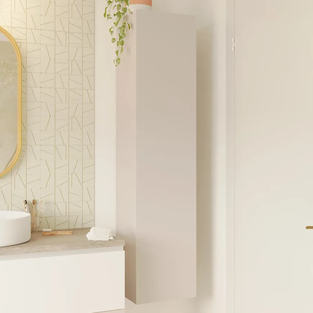Colonne De Salle De Bains|GoodHome Colonne de salle de bains l.35 x H.150 x P.30 cm beige cachemire Kentia