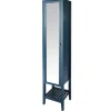 Colonne De Salle De Bains|GoodHome Colonne de salle de bains à poser avec miroir bleu mat l.40,2 x H.185 x P.36,1 cm, Perma