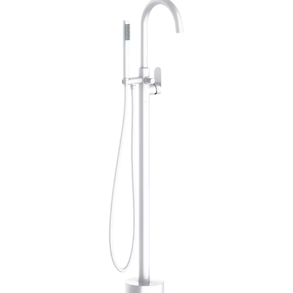 Essebagno Colonne de sol mécanique blanc mat pour baignoire ilot Charme II