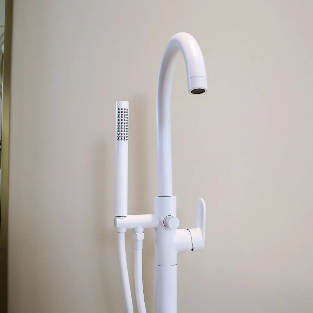 Essebagno Colonne de sol mécanique blanc mat pour baignoire ilot Charme II