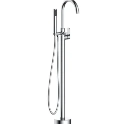 Robinet De Baignoire|Essebagno Colonne de sol mécanique chromée pour baignoire ilot Charme