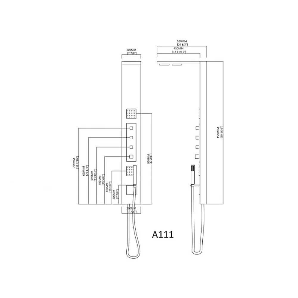 Colonne De Douche Hydromassante|Distribain Colonne d'hydromassage A111 -