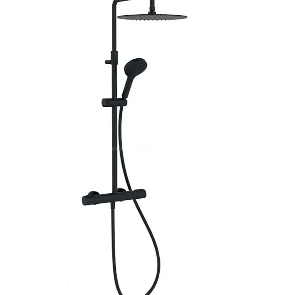 Jacob Delafon Colonne douche thermostatique Metro 3 jets, économie d'eau, noir mat