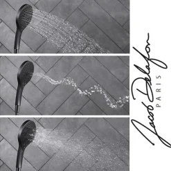 Jacob Delafon Colonne douche thermostatique Metro 3 jets, économie d'eau, noir mat