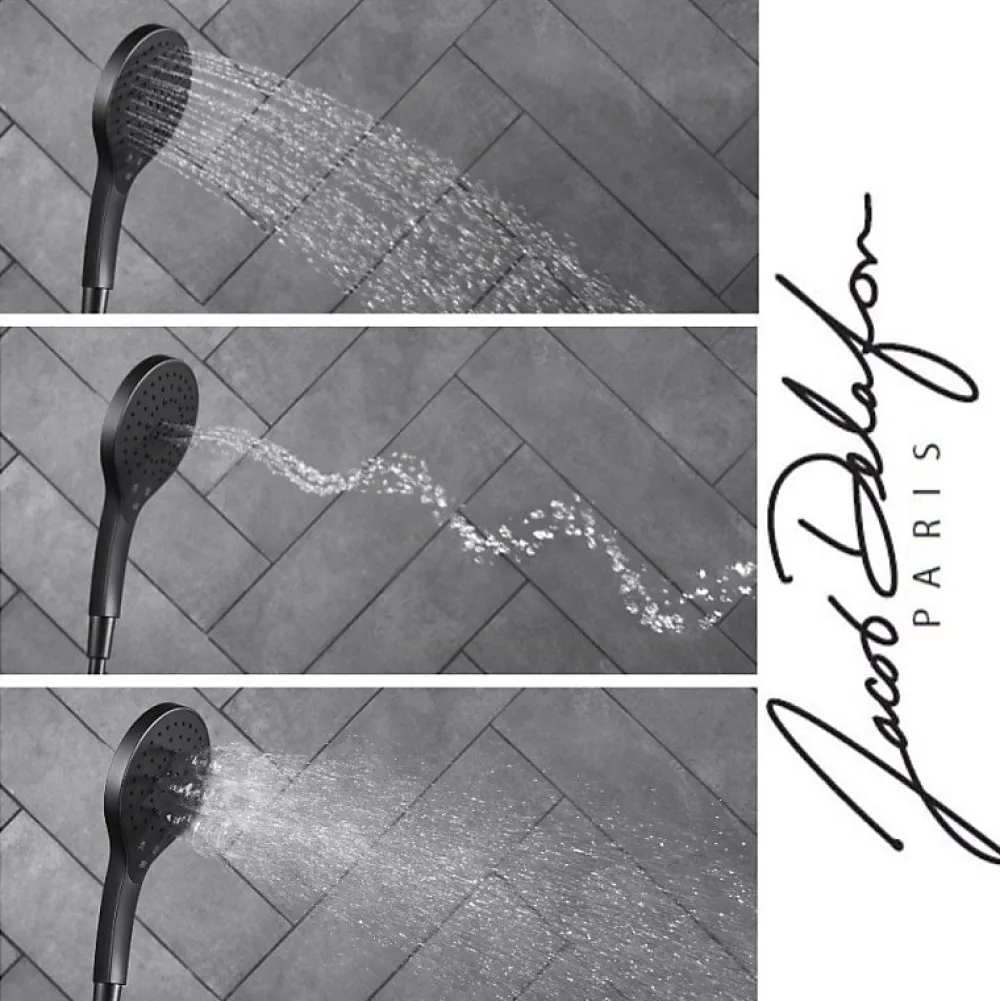 Jacob Delafon Colonne douche thermostatique Metro 3 jets, économie d'eau, noir mat