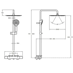 Jacob Delafon Colonne douche thermostatique Metro 3 jets, économie d'eau, noir mat