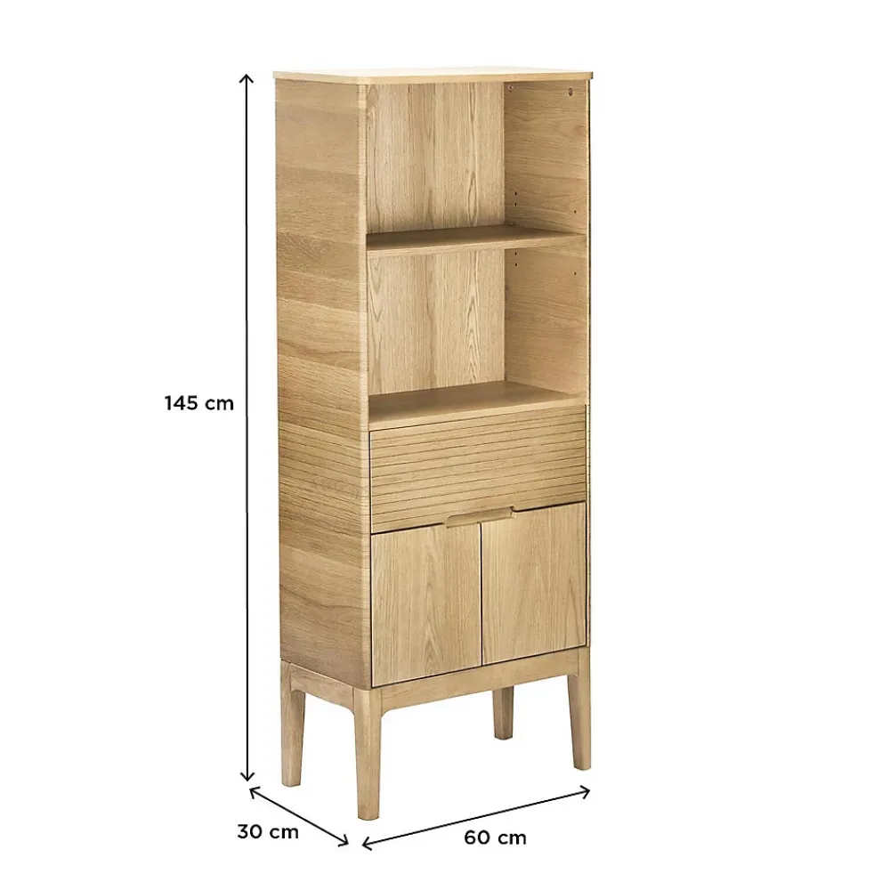 Colonne De Salle De Bains|Meuble De Salle De Bains Faible Profondeur|Mob-In Colonne en chêne 145 cm ALASKA