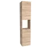 Bb Loisir Colonne Meuble Salle de bain 165x35x30cm 2 portes couleur chêne COLO à fixer au mur