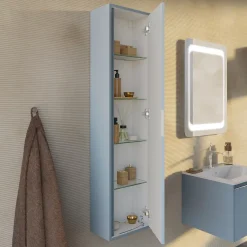 Kiamami Valentina Colonne Multifonction Suspendue H140 Porte Réversible Céleste Mat - Monaco