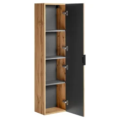 Petits-Meubles Colonne murale salle de bain 1 porte Adriel Bois