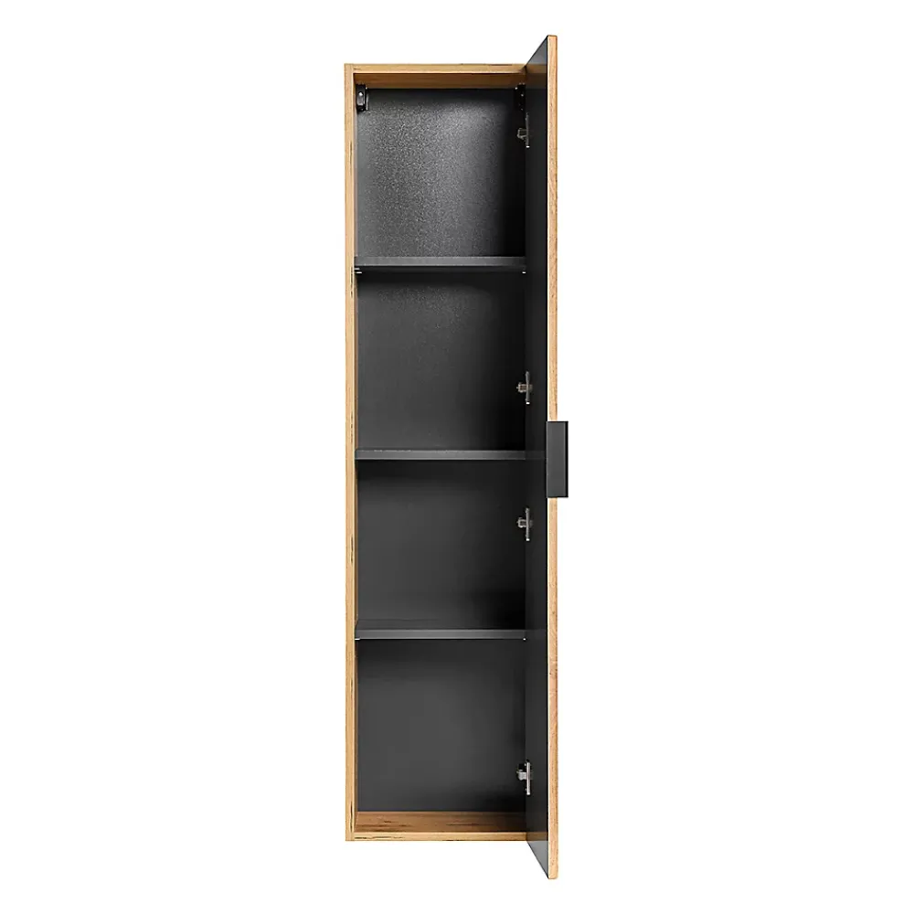 Petits-Meubles Colonne murale salle de bain 1 porte Adriel Bois