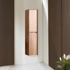 Colonne De Salle De Bains|Jindoli Colonne salle de bain 160 cm chêne brun Aquaroca