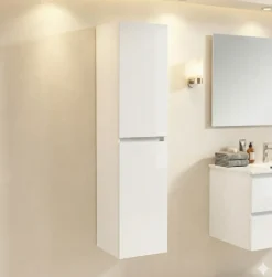 Colonne De Salle De Bains|Top Bath COLONNE salle de bain Armoire de rangement APOLLO LAQUE GRIS BLANC KIT