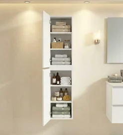 Colonne De Salle De Bains|Top Bath COLONNE salle de bain Armoire de rangement APOLLO LAQUE GRIS BLANC KIT