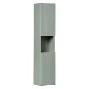 Meublorama Colonne salle de bain ELVINA 2 portes H140 cm Coloris vert sauge pastel Meuble suspendu