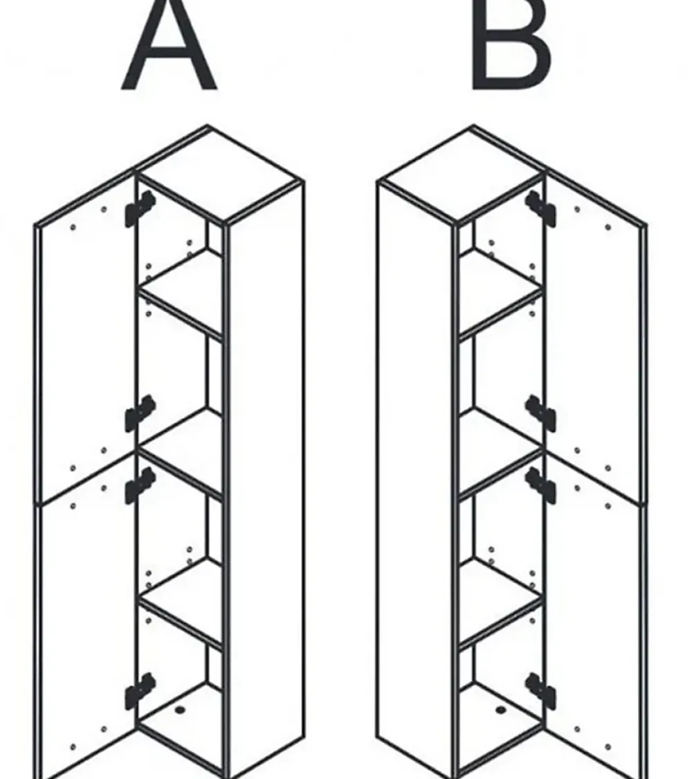 Pegane Colonne salle de bain Suspendue avec 2 Portes coloris Alaska chêne à nœuds - Hauteur 150 x Longueur 30 x Profondeur 25 cm