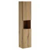 Meublorama Colonne salle de bain VANO 2 portes et 1 niche Chene L30 x P25 x H140 cm Meuble suspendu