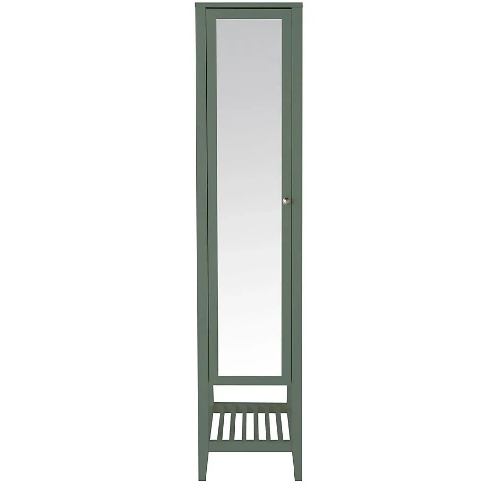 GoodHome Colonne salle de bains à poser avec miroir vert mat l.40 x H.185 x P.36 cm, Perma