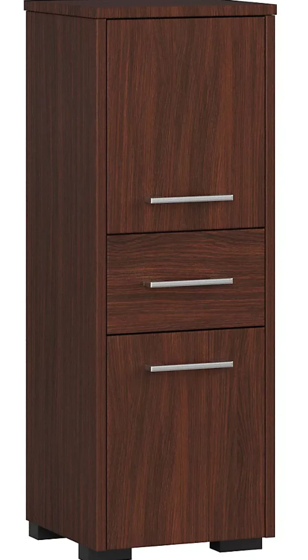 Meuble De Salle De Bains Faible Profondeur|Akord Furniture Factory Colonne salle de bains AKORD FIN Wengé 30 cm 2 portes 1 tiroir façade Wengé 3 étagères 30x30x85 cm