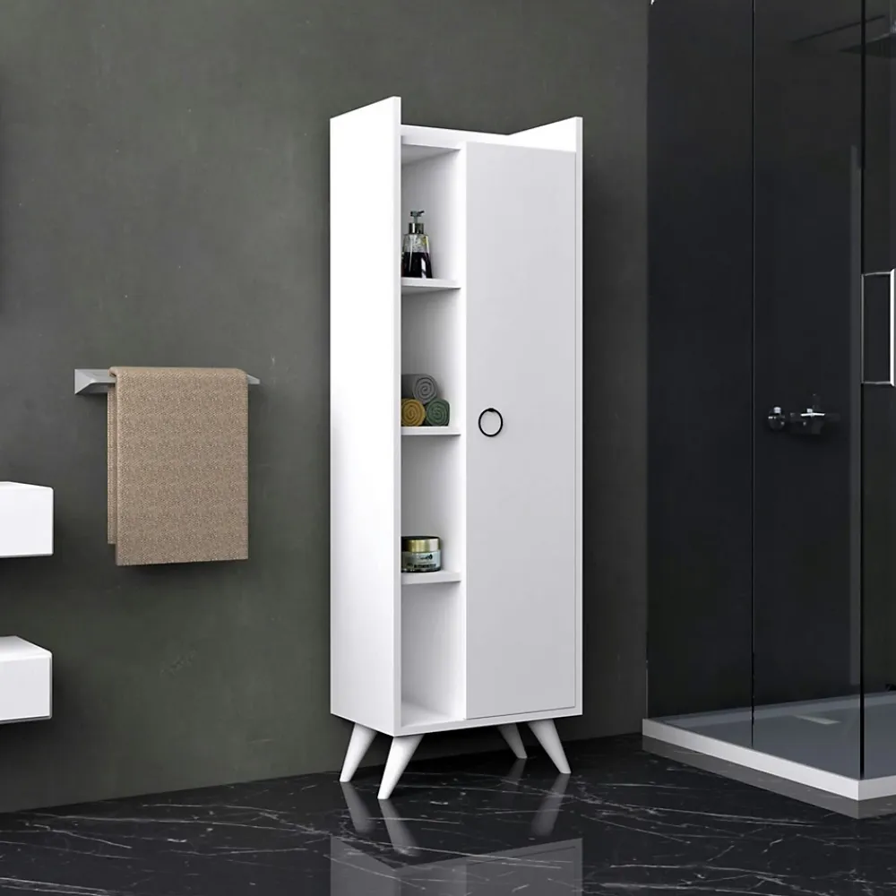 Armoire De Salle De Bains|Pier Import Colonne salle de bains blanche, rangements mixtes MARFA